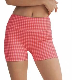 NEW KIMBERLY C women's biker shorts in gingham print